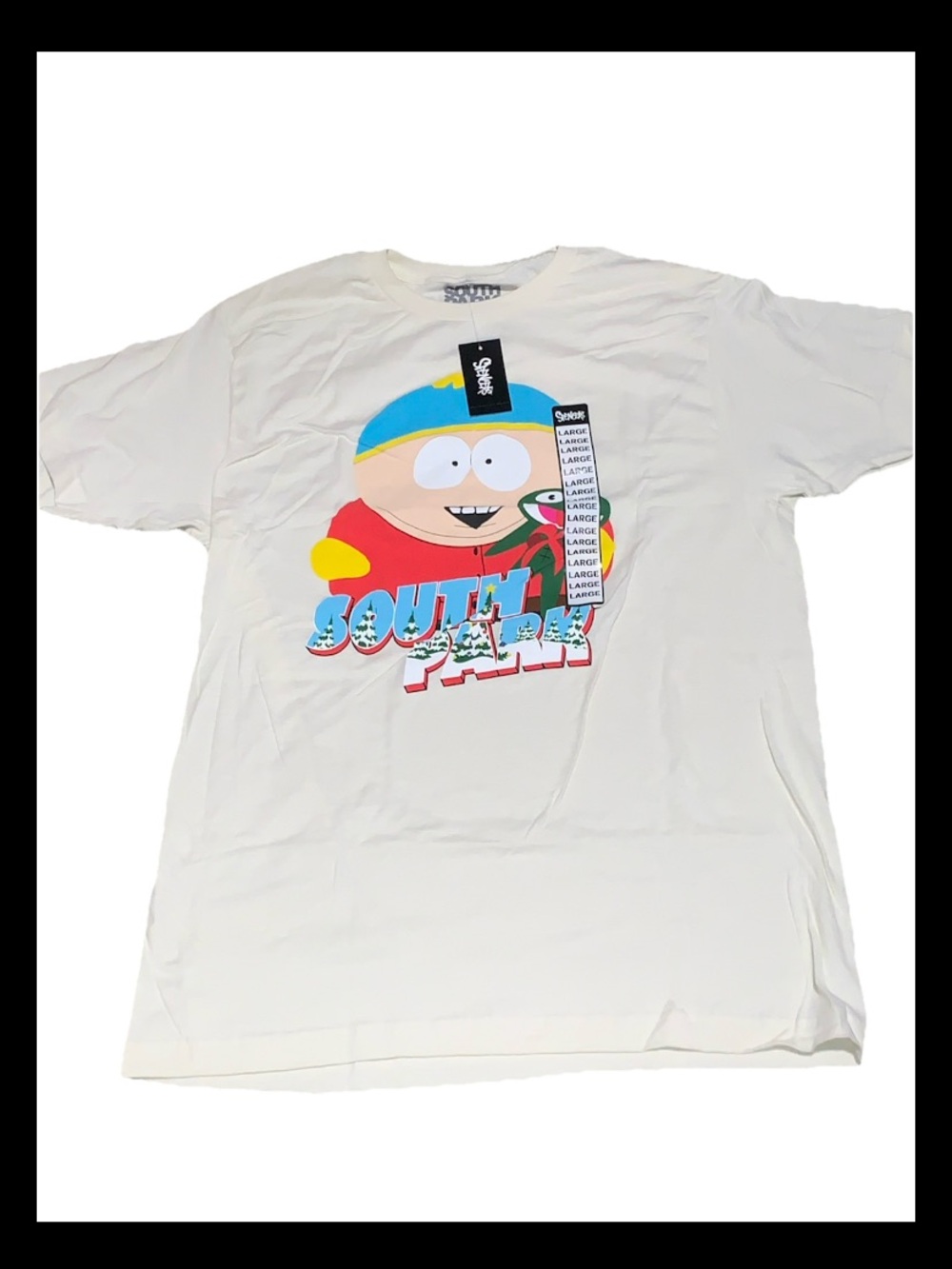 Spencer's White Short Sleeve Tee with Colorful Cartoon Graphic